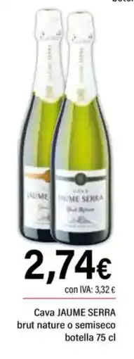 Cash Ifa JAUME SERRA Cava brut nature o semiseco oferta