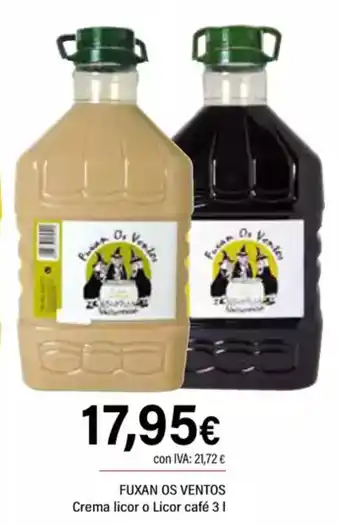 Cash Ifa FUXAN OS VENTOS Crema licor o Licor café oferta