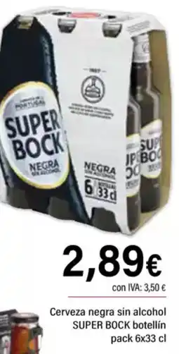 Cash Ifa SUPER BOCK Cerveza negra sin alcohol botellín oferta