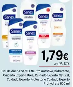 Cash Ifa SANEX Gel de ducha Neutro nutritivo, hidratante, Cuidado Experto Urea, Cuidado Experto Natural oferta