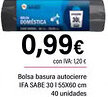 Cash Ifa IFA SABE Bolsa basura autocierre 30 I 55X60 cm 40 unidades oferta