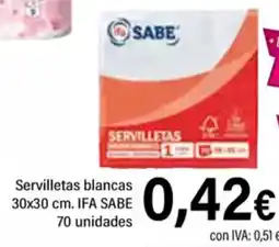Cash Ifa IFA SABE Servilletas blancas 30x30 cm. oferta