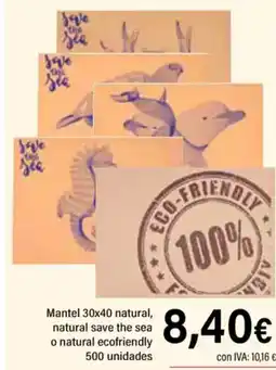 Cash Ifa Mantel 30x40 natural, natural save the sea o natural ecofriendly 500 unidades oferta