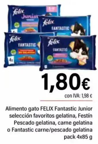Cash Ifa FELIX Alimento gato Fantastic Junior selección favoritos gelatina, Festín Pescado gelatina oferta