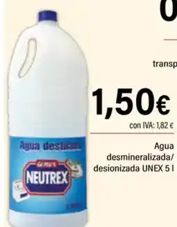 Cash Ifa UNEX Agua desmineralizada/ desionizada oferta