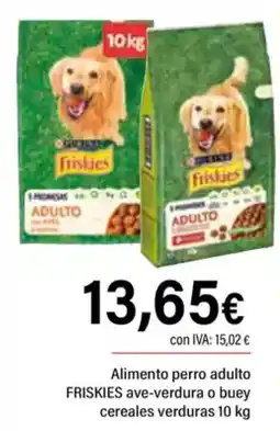 Cash Ifa FRISKIES Alimento perro adulto ave-verdura o buey cereales verduras oferta