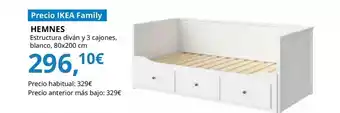 IKEA Hemnes - diván con 3 cajones y 2 colchones, blanco oferta