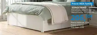 IKEA Songesand - estructura de cama con 2 cajones, blanco oferta