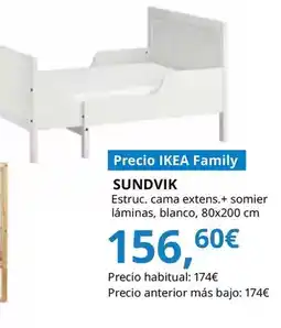 IKEA Sundvik - esctructura de cama extensible, + somier laminas blanco oferta