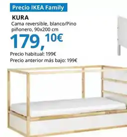 IKEA Kura - cama reversible, blanco/pino pinonero oferta