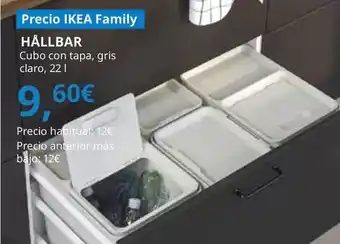 IKEA Hallbar - cubo con tapa, gris claro oferta