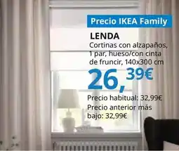 IKEA Lenda - cortina con alzapanos 1 par , hueso/con cinta de fruncir oferta