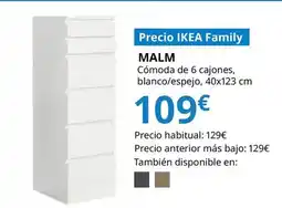 IKEA Malm - cómoda de 6 cajones, blanco/espejo oferta