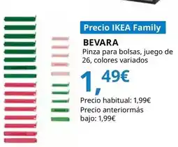 IKEA Bevara - pinza para bolsas, juego de 26, colores variados oferta