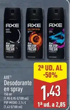 ALDI Axe - desodorante en spray oferta