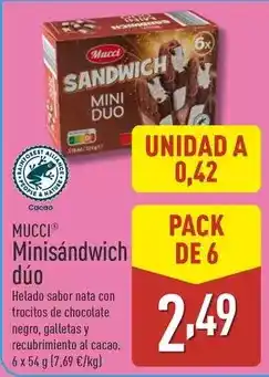ALDI Mucci - minisándwich dúo oferta