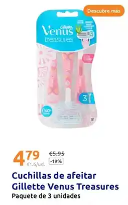 Action Gillette - cuchillas de afeitar venus treasures oferta