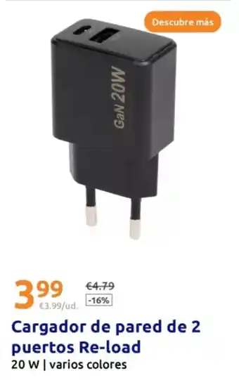 Action Re-load - cargador de pared de 2 puertos oferta