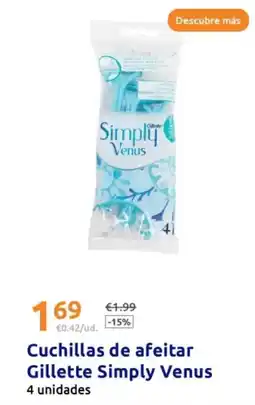 Action Gillette - cuchillas de afeitar simply venus oferta