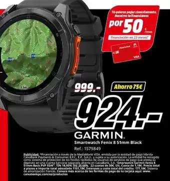 MediaMarkt Garmin - smartwatch fenix 8 5 mm black oferta
