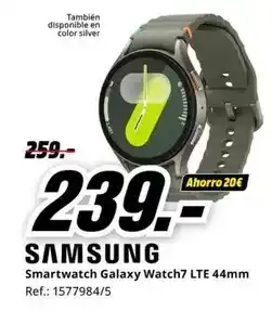 MediaMarkt Silver - smartwatch galaxy watch7 lte 44mm oferta