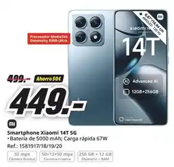 MediaMarkt Xiaomi - smartphone 14t 5g oferta