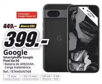 MediaMarkt Google - smartphone pixel 8a 5g oferta