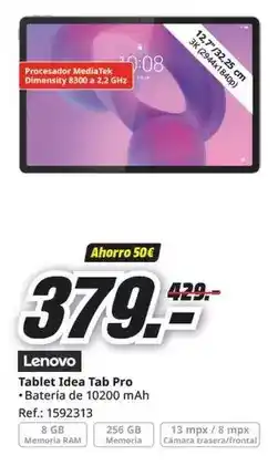 MediaMarkt Lenovo - tablet idea tab pro oferta