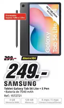 MediaMarkt Samsung - tablet galaxy tab s6 lite + 5 pen oferta