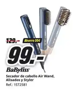 MediaMarkt Babyliss - secador de cabello air wand, alisados y styler oferta