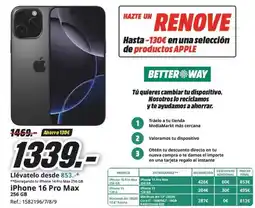 MediaMarkt Apple - iphone 16 pro max oferta