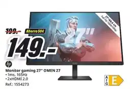 MediaMarkt Gaming - monitor gaming 27 omen 27 oferta