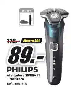 MediaMarkt Philips - afeitadora s5889/11 + naricero oferta