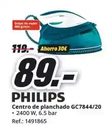 MediaMarkt Philips - centro de planchado gc7844/20 oferta