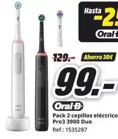 MediaMarkt Oral b - pack 2 cepillos electrico pro3 3900 duo oferta