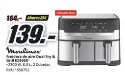 MediaMarkt Moulinex - freidora de aire dual fry & grill ez950s oferta