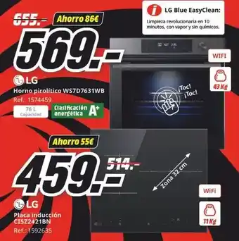 MediaMarkt Lg - horno pirolítico ws7d7c31wb oferta