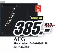 MediaMarkt Aeg - placa inducción iae63421fb oferta