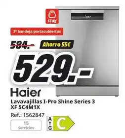 MediaMarkt Haier - lavavajillas i-pro shine series 3 xf 5c4m11x oferta