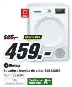 MediaMarkt Balay - secadora bomba de calor 3sb288be oferta