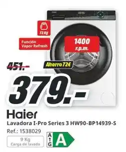 MediaMarkt Haier - lavadora i-pro series 3 hw90-bp14939-s oferta