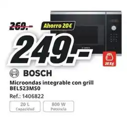 MediaMarkt Bosch - microondas integrable con grill oferta