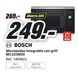 MediaMarkt Bosch - microondas integrable con grill oferta