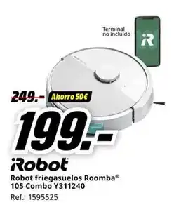 MediaMarkt Robot friegasuelos roomba 105 combo y311240 oferta