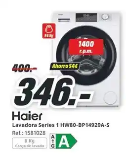 MediaMarkt Haier - lavadora series 1 hw80-bp14929a-s oferta