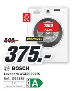 MediaMarkt Bosch - lavadora wge03200es oferta