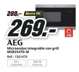 MediaMarkt Aeg - microondas integrable con grill msb2547d-m oferta