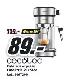 MediaMarkt Cecotec - cafetera express cafelizzia 790 stee oferta