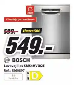 MediaMarkt Bosch - lavavajillas sms4hvi02e oferta