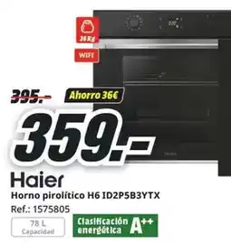 MediaMarkt Haier - horno pirolitico h6 idc2p5b3ytx oferta